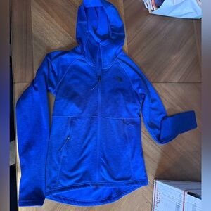 The North Face Royal Blue Fleece Hoodie Womens Small Canyonlands Thumbholes